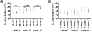 Effects of CaF2 and BaSO4 on hNav1.5 channel biophysics