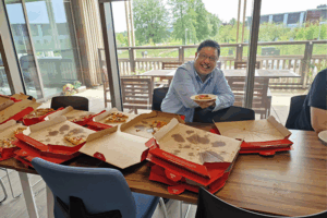 Metrion lots of pizza