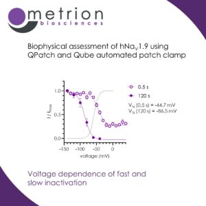 Biophysical assessment of hNaV1.9 using QPatch and Qube automated patch clamp